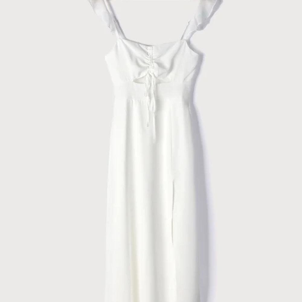 Lulu's The Way to Love White Ruffled Maxi Dress
